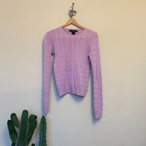 Ralph Lauren Purple Cable Knit Sweater | Size L | Black Label | 100% Cashmere